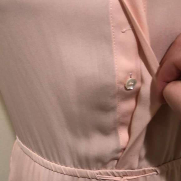 Babaton Silk Dress Size XS Pastel Peach Pink Sleeveless Sheath Mini Pullover - Picture 3 of 9